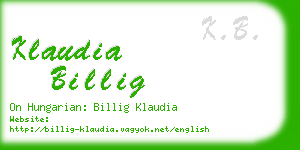 klaudia billig business card